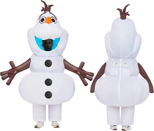 Longteng Olaf Costume Adult Inflatable Costume Men Fancy Dress Halloween Blow Up Suit Cosplay Party