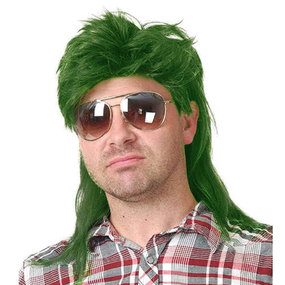 Kaneles Mullet Wigs for Men 80s Costumes Fancy Party Accessory Cosplay Wig (Light Brown)