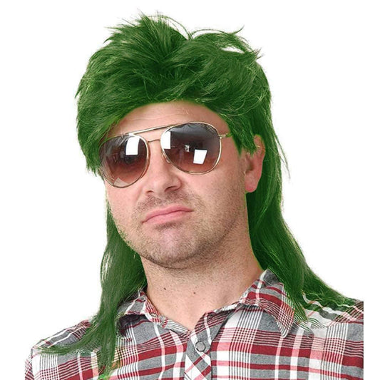 Kaneles Mullet Wigs for Men 80s Costumes Fancy Party Accessory Cosplay Wig (Light Brown)