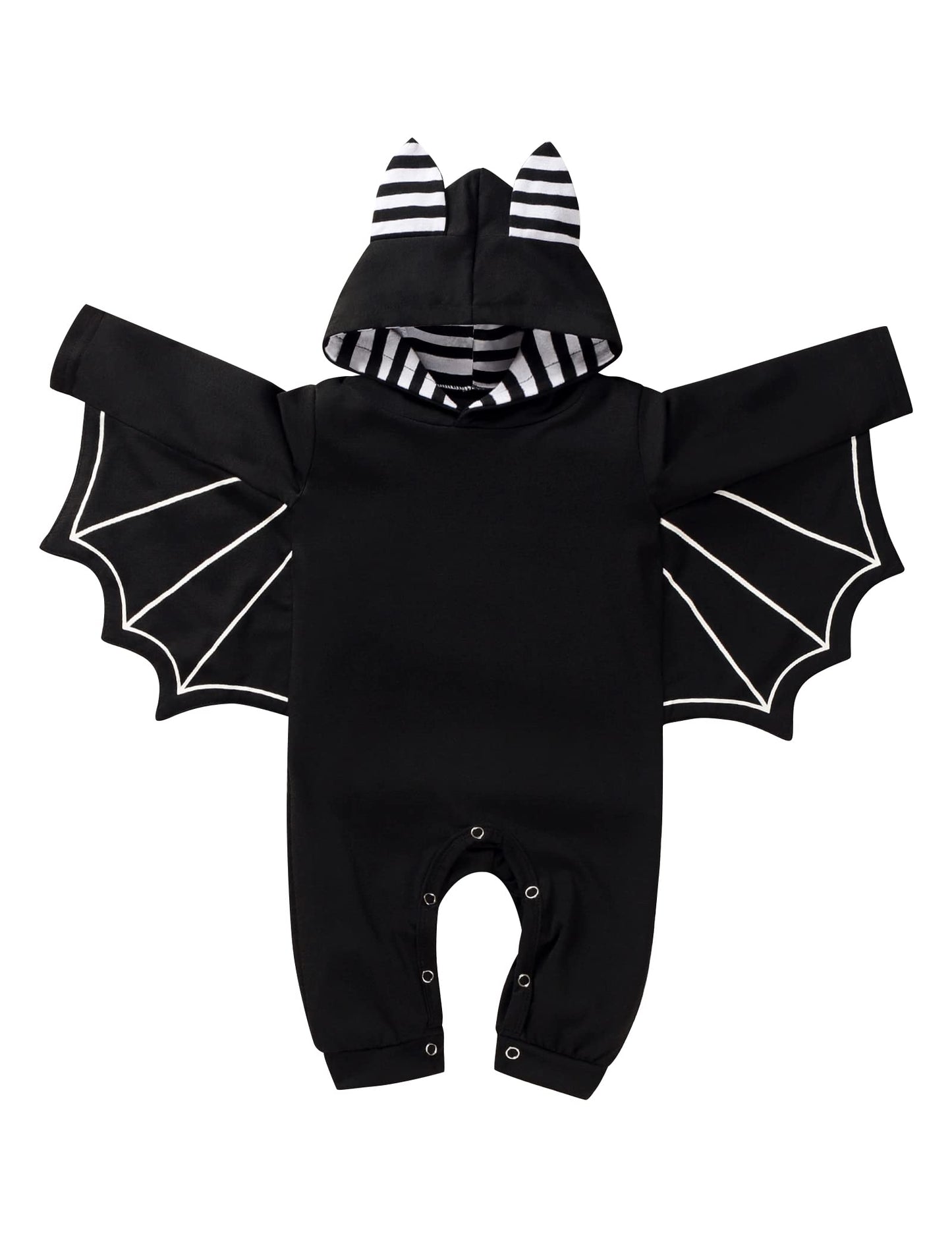 Newborn Baby Boy Girl Halloween Cosplay Bat Outfit Hooded Romper Jumpsuit My First Halloween Infant Boy Hooded Playsuit