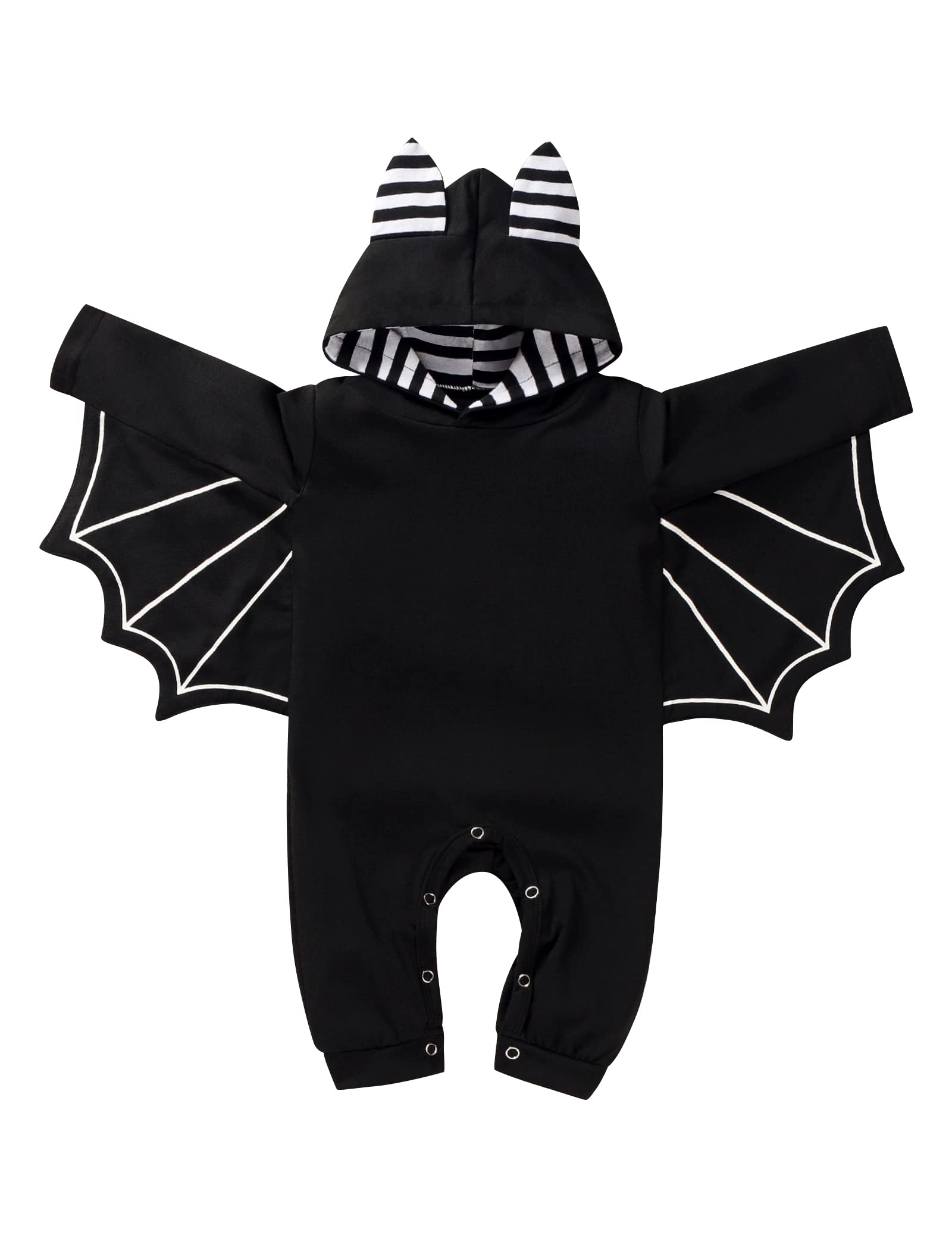 Newborn Baby Boy Girl Halloween Cosplay Bat Outfit Hooded Romper Jumpsuit My First Halloween Infant Boy Hooded Playsuit