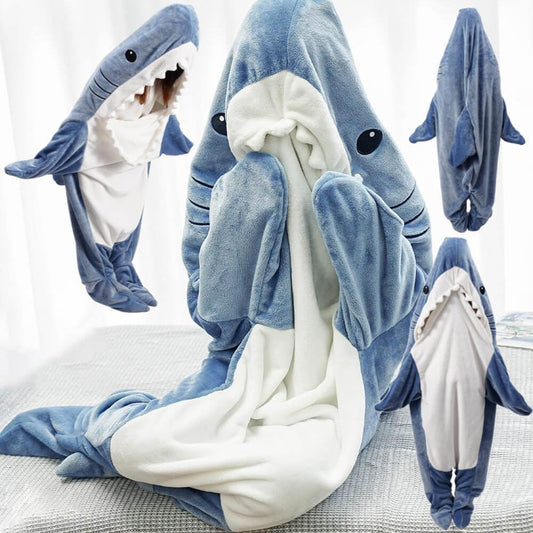 Gudina Shark Blanket Hoodie Onesie, Shark Onesie Adult, Shark Sleeping Bag for Kids