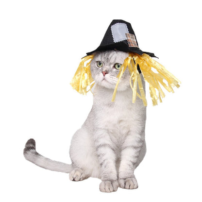 NAMSAN Pet Sailor Costume for Cats Small Dogs, Cat Halloween Costumes, Small Dog Sailor Outfit, Cat Sailors Hat with Tie Collar, Pet Navy Costume for Kitten Puppy Statue Toys Decoration
