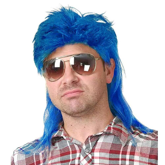Kaneles Mullet Wigs for Men 80s Costumes Fancy Party Accessory Cosplay Wig (Light Brown)