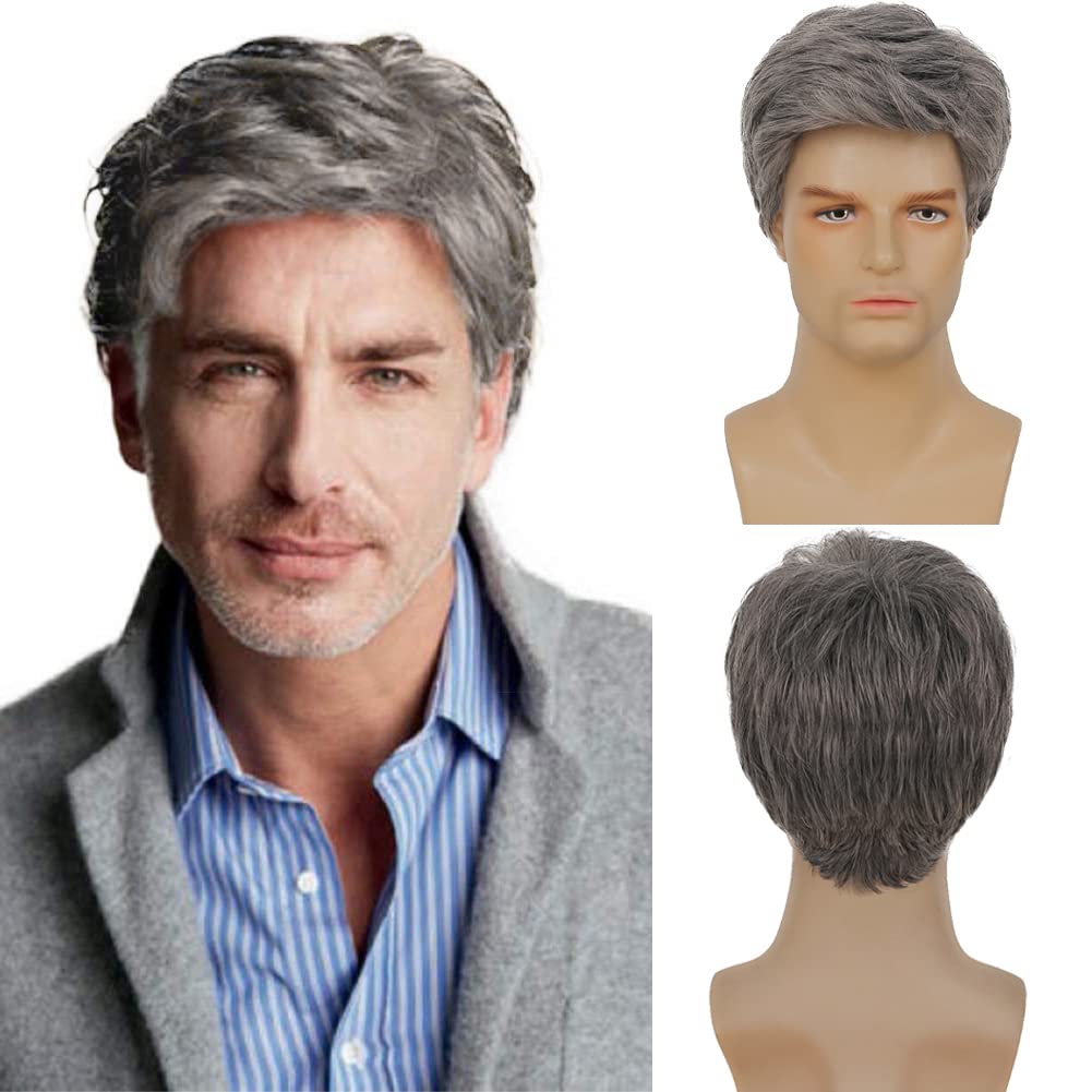 Kaneles Mullet Wigs for Men 80s Costumes Fancy Party Accessory Cosplay Wig (Light Brown)