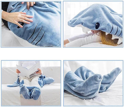 Gudina Shark Blanket Hoodie Onesie, Shark Onesie Adult, Shark Sleeping Bag for Kids
