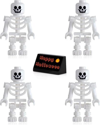 LEGO Pirates of The Caribbean Minifigure - Skeletons (4 Pack) with Halloween Stand