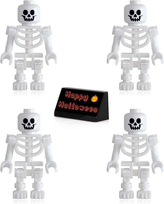 LEGO Pirates of The Caribbean Minifigure - Skeletons (4 Pack) with Halloween Stand