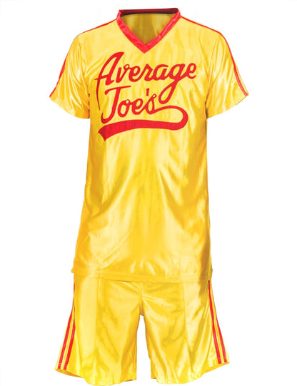 Ripple Junction Dodgeball Average Joe's Adult Yellow Jersey Halloween Costume Set Cosplay - Officially Licensed