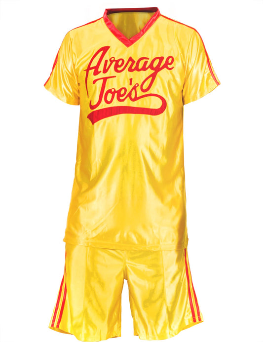 Ripple Junction Dodgeball Average Joe's Adult Yellow Jersey Halloween Costume Set Cosplay - Officially Licensed
