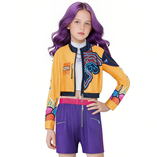 New Demon Costumes Pop Singer Embroidery Coat Top Shorts Costume Dance Stage Outfit Set