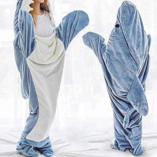 Gudina Shark Blanket Hoodie Onesie, Shark Onesie Adult, Shark Sleeping Bag for Kids