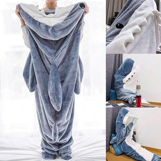 Gudina Shark Blanket Hoodie Onesie, Shark Onesie Adult, Shark Sleeping Bag for Kids