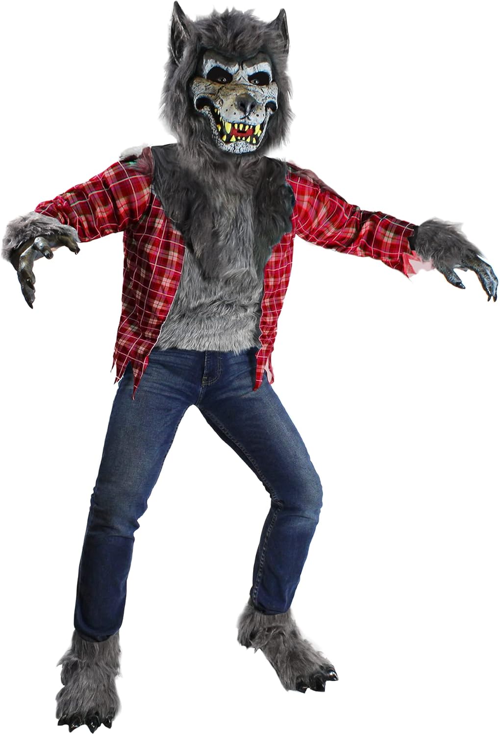 Spooktacular Creations Boy Howling Werewolf Costume with Mask, Halloween Costume for Kids, Wolf Outfit Kids