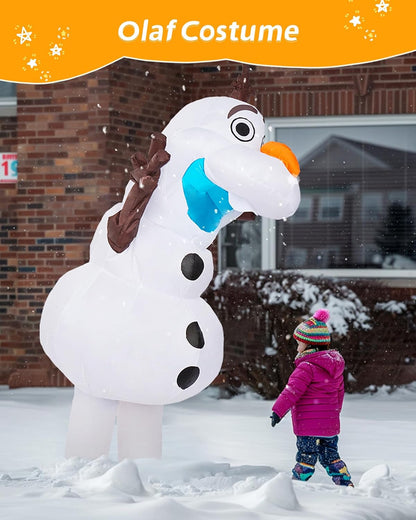 Longteng Olaf Costume Adult Inflatable Costume Men Fancy Dress Halloween Blow Up Suit Cosplay Party