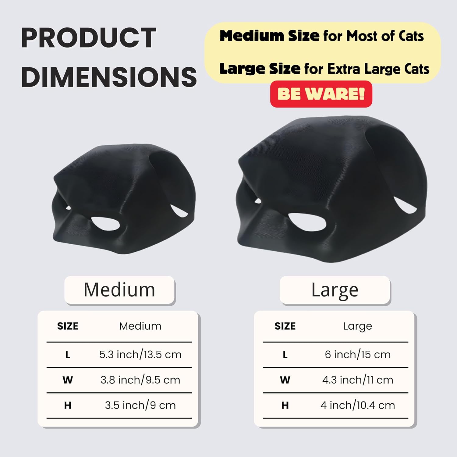 Cat Bat Mask Halloween Costumes Accessories for Cats, Cat Bat Cosplay Apparel (Medium, Black Bat)
