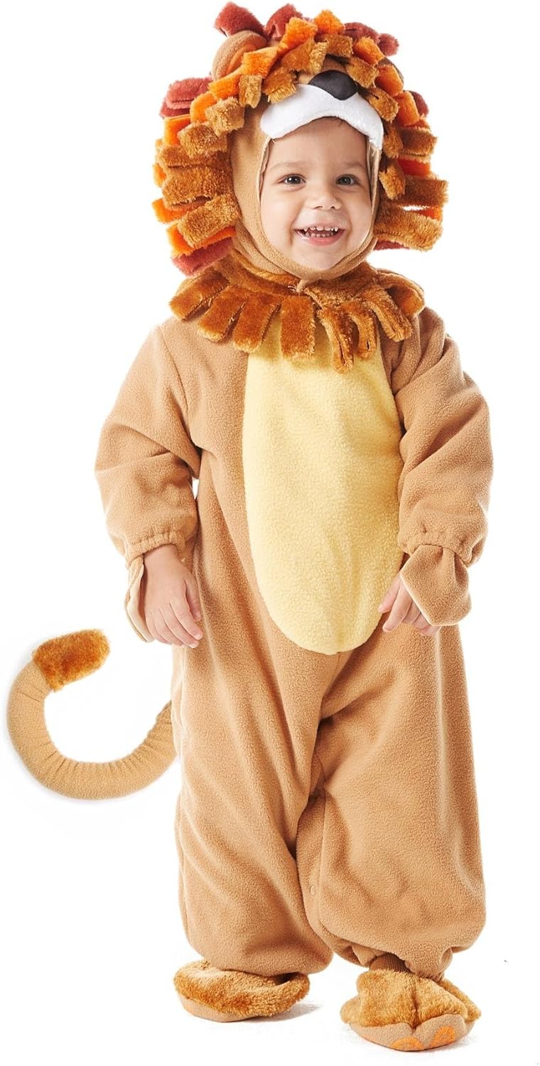 Spooktacular Creations Halloween Lion Costume Toddler with Toy Zebra, Kids Lion Costume for Baby Halloween Dress Up Party