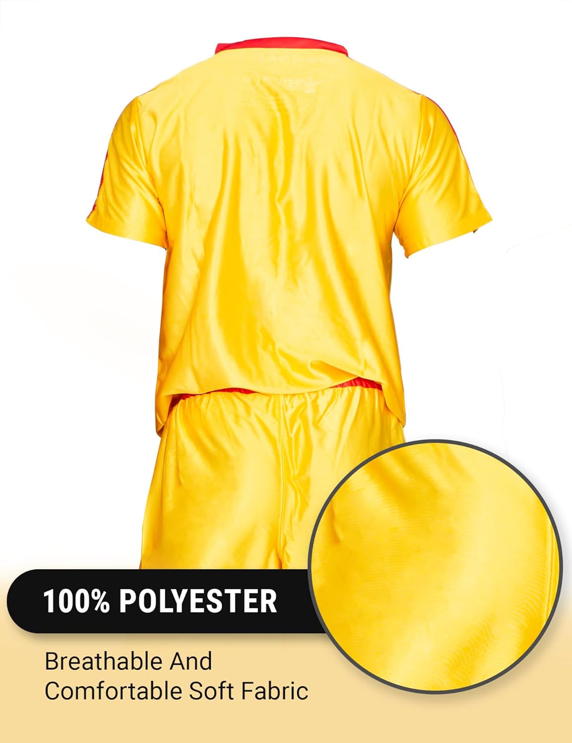Ripple Junction Dodgeball Average Joe's Adult Yellow Jersey Halloween Costume Set Cosplay - Officially Licensed