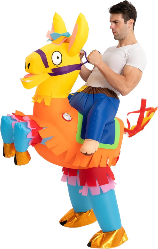 Spooktacular Creations Inflatable Halloween Costume Ride A Pinata Llama, Ride On Inflatable Costume - Adult Unisex One Size