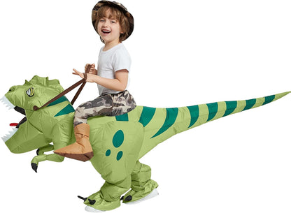 One Casa Inflatable Dinosaur Costume Riding T Rex Air Blow up Funny Fancy Dress Party Halloween Costume for Kids