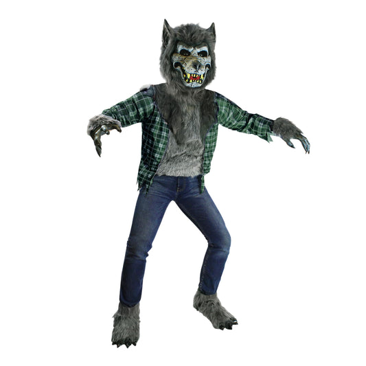 Spooktacular Creations Boy Howling Werewolf Costume with Mask, Halloween Costume for Kids, Wolf Outfit Kids