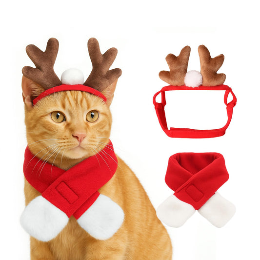 NAMSAN Pet Sailor Costume for Cats Small Dogs, Cat Halloween Costumes, Small Dog Sailor Outfit, Cat Sailors Hat with Tie Collar, Pet Navy Costume for Kitten Puppy Statue Toys Decoration