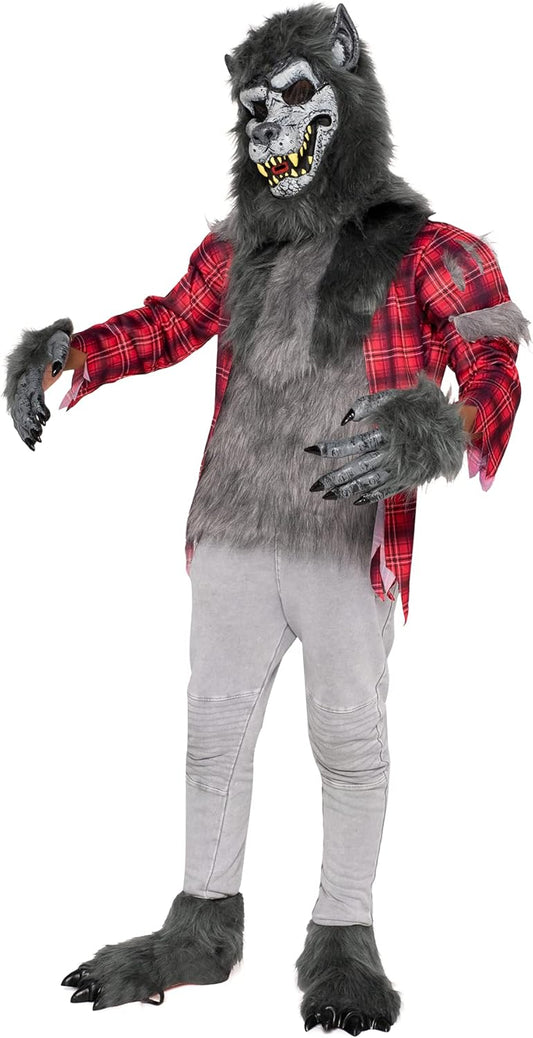 Spooktacular Creations Boy Howling Werewolf Costume with Mask, Halloween Costume for Kids, Wolf Outfit Kids