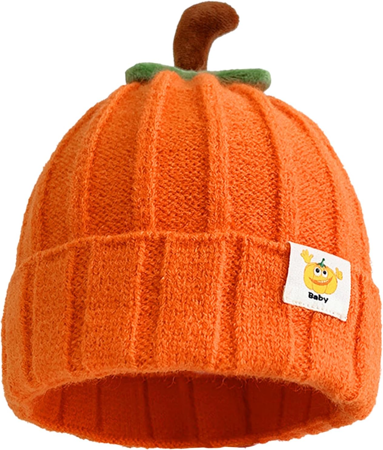 Pumpkin Hat Baby - Halloween Beanie Pumpkin Costume, Winter Knitted Beanie Hats for Infant, Kids, Toddler & Newborn Boys Girls Orange