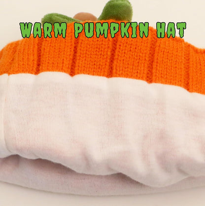 Pumpkin Hat Baby - Halloween Beanie Pumpkin Costume, Winter Knitted Beanie Hats for Infant, Kids, Toddler & Newborn Boys Girls Orange