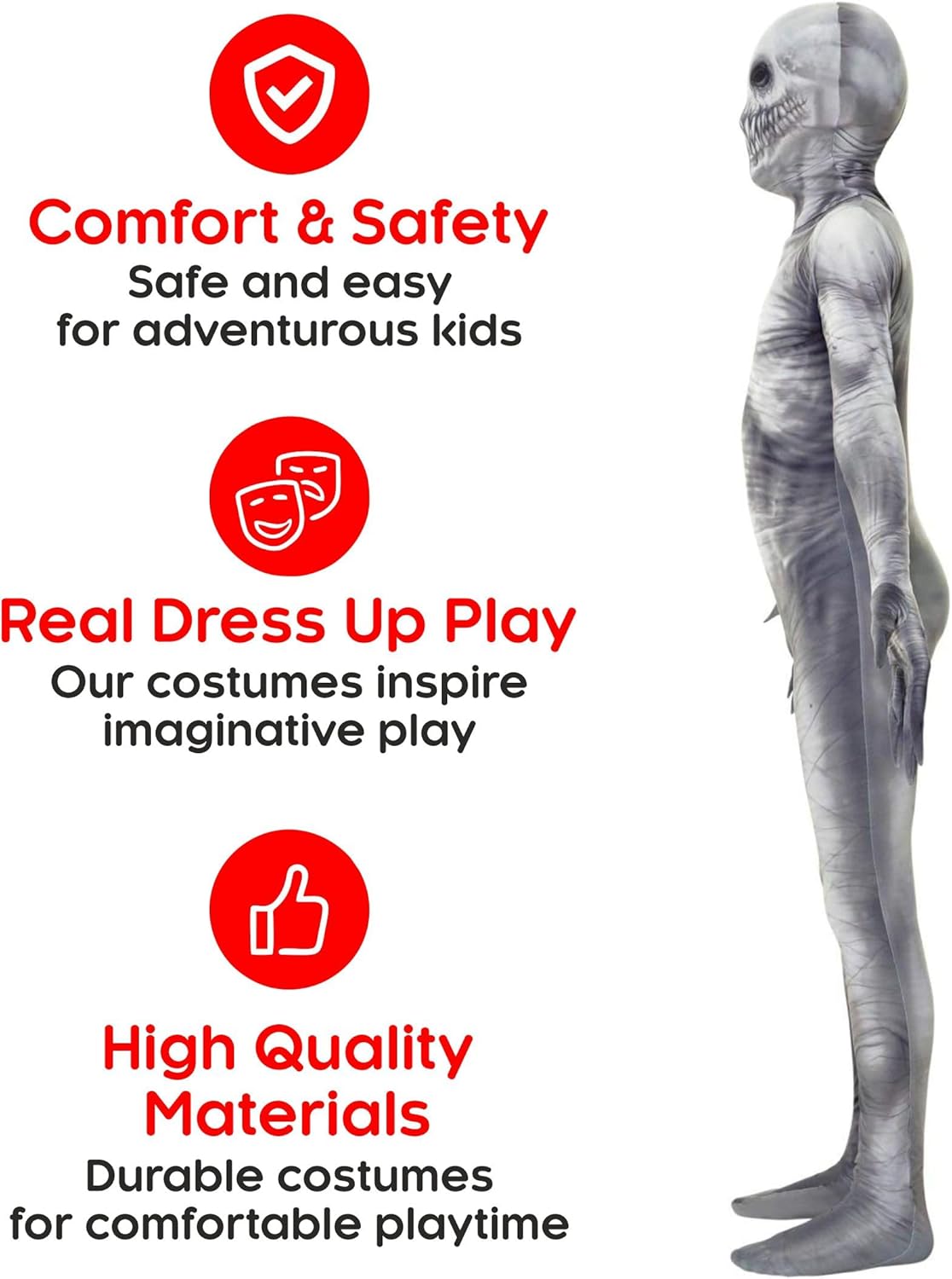Morphsuits The Rake Costume for Kids, Zalgo Scary Boys Halloween Costume, Halloween Costumes for Kids