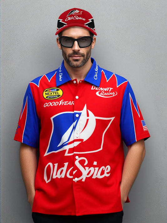 Ricky Bobby Costume Halloween Cal Naughton Shirt Race Car Driver Sports With Sunglasses Hat Props Cosplay Set