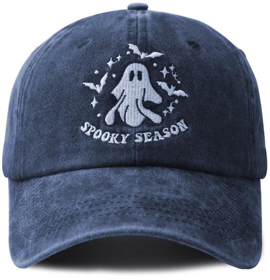 Spooky Season Hat for Men Women, Adjustable Embroidered Halloween Baseball Cap