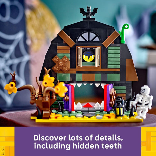 LEGO Halloween Barn Building Toy for Kids - Room Decor & Pretend Play Set for Boys & Girls, Ages 9+ - Gift for Halloween or Birthdays - Includes Scary Skeleton Minifigure - 40721