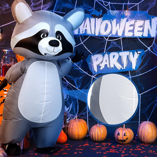 Soulchen Inflatable Raccoon Costume for Adult Halloween Full Body Blow up Raccoon Costumes for Men Women Funny Animals Themed Cosplay Party