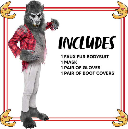 Spooktacular Creations Boy Howling Werewolf Costume with Mask, Halloween Costume for Kids, Wolf Outfit Kids