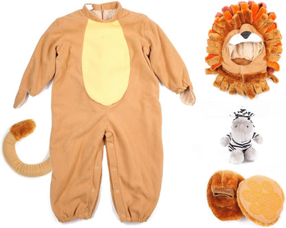 Spooktacular Creations Halloween Lion Costume Toddler with Toy Zebra, Kids Lion Costume for Baby Halloween Dress Up Party