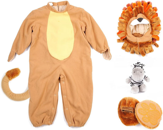 Spooktacular Creations Halloween Lion Costume Toddler with Toy Zebra, Kids Lion Costume for Baby Halloween Dress Up Party