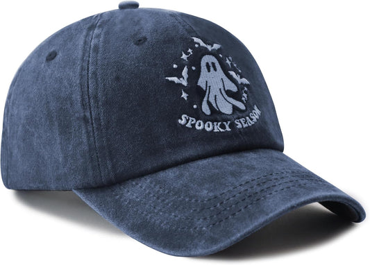 Spooky Season Hat for Men Women, Adjustable Embroidered Halloween Baseball Cap