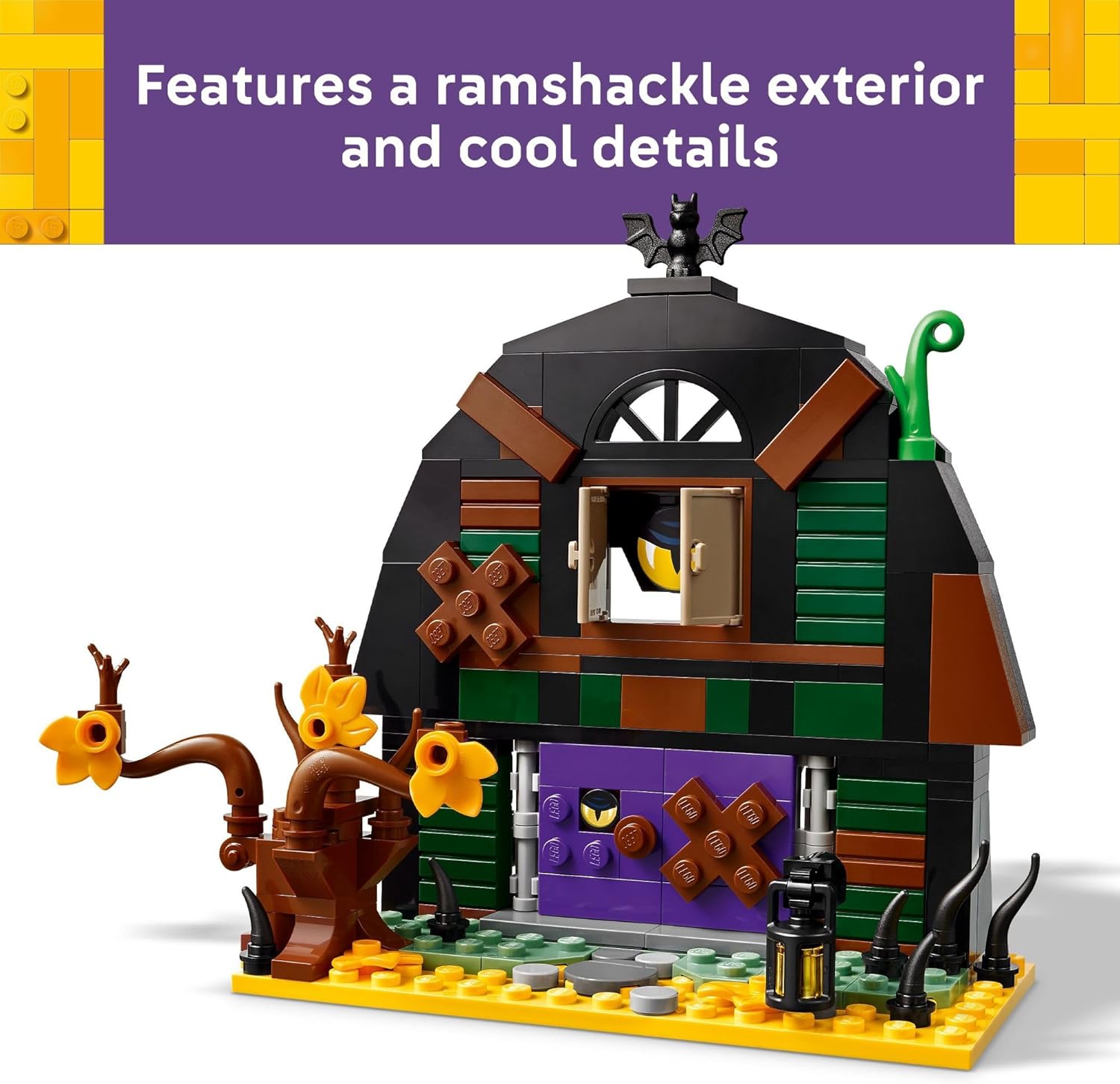 LEGO Halloween Barn Building Toy for Kids - Room Decor & Pretend Play Set for Boys & Girls, Ages 9+ - Gift for Halloween or Birthdays - Includes Scary Skeleton Minifigure - 40721