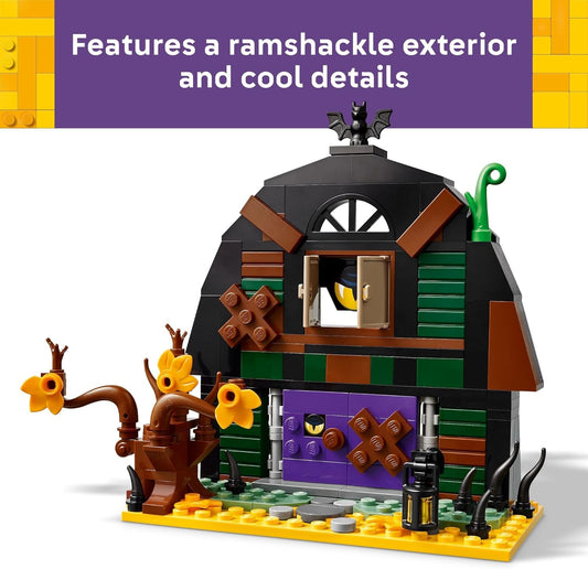 LEGO Halloween Barn Building Toy for Kids - Room Decor & Pretend Play Set for Boys & Girls, Ages 9+ - Gift for Halloween or Birthdays - Includes Scary Skeleton Minifigure - 40721