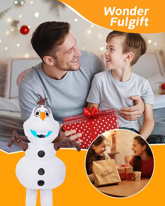 Longteng Olaf Costume Adult Inflatable Costume Men Fancy Dress Halloween Blow Up Suit Cosplay Party