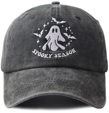 Spooky Season Hat for Men Women, Adjustable Embroidered Halloween Baseball Cap
