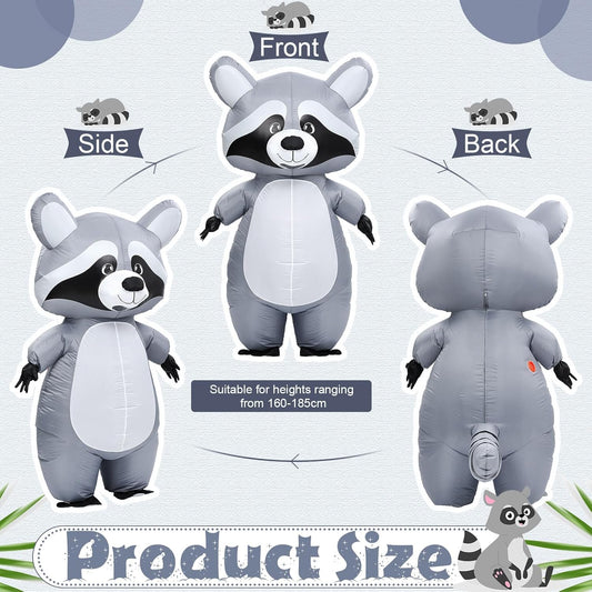 Soulchen Inflatable Raccoon Costume for Adult Halloween Full Body Blow up Raccoon Costumes for Men Women Funny Animals Themed Cosplay Party