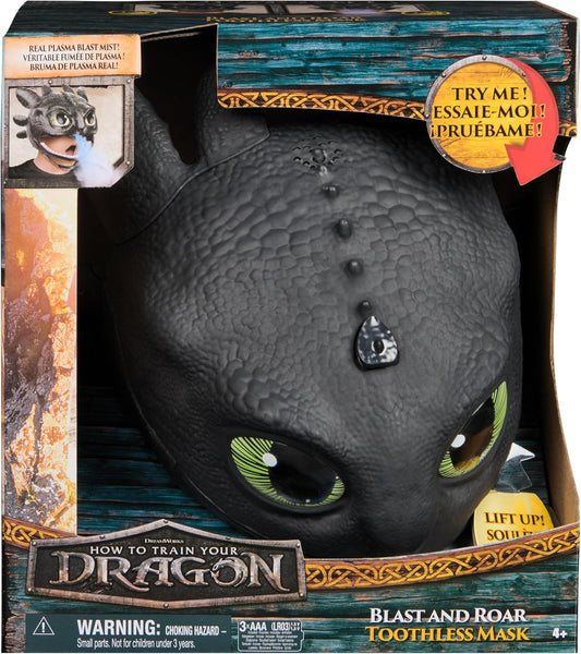 Dreamworks Dragons How To Train Your Dragon, Electronic Blast & Roar Toothless Mask, Kids Dress Up & Pretend Play Costumes for Boys & Girls Ages 4 & Up